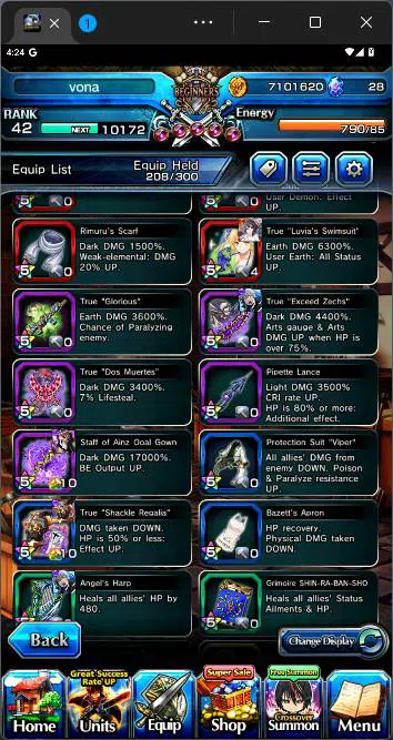 Grand Summoners Accounts Others GLOBAL|10 Ascend|Paladin Roy,SummerMiyu,Chloe,Shuna TW,Ainz,etc|Take mail|check SS|GS137B 3