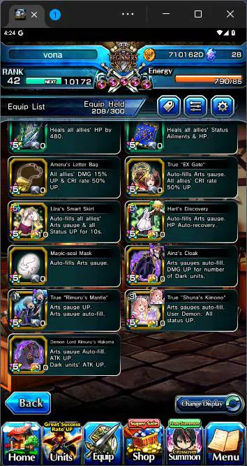 Grand Summoners Accounts Others GLOBAL|10 Ascend|Paladin Roy,SummerMiyu,Chloe,Shuna TW,Ainz,etc|Take mail|check SS|GS137B 4
