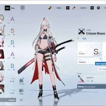 Punishing: Gray Raven Accounts Mid-Game Asia |Lv 53|10k BC, 3k YC, 5k BlueC|S Lucia Crimson Weave|1 S Omniframe & 1 Weapon