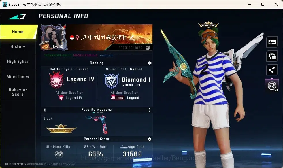Blood Strike Accounts Collab Skin ASIA | 2 EVA Collab Guns|1 Ultra Melee|10 Ultra Guns|9 Ultra Strikers|1 Collab Vehicle 1