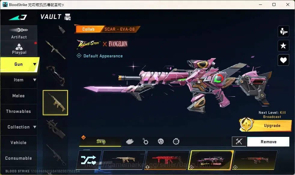 Blood Strike Accounts Collab Skin ASIA | 2 EVA Collab Guns|1 Ultra Melee|10 Ultra Guns|9 Ultra Strikers|1 Collab Vehicle 6