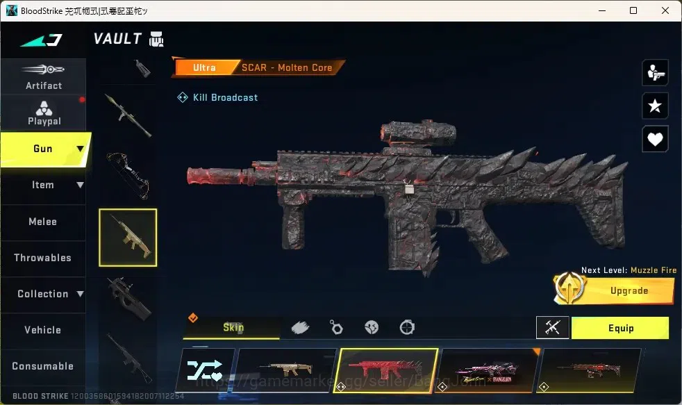 Blood Strike Accounts Collab Skin ASIA | 2 EVA Collab Guns|1 Ultra Melee|10 Ultra Guns|9 Ultra Strikers|1 Collab Vehicle 7
