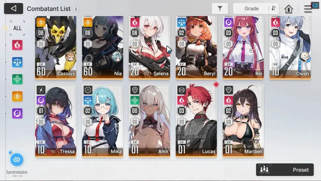 Chaos Zero Nightmare Accounts GLOBAL Lv 54|6 SSR[(HeidemarieM4)+Sign,NineM2,Rita image 4