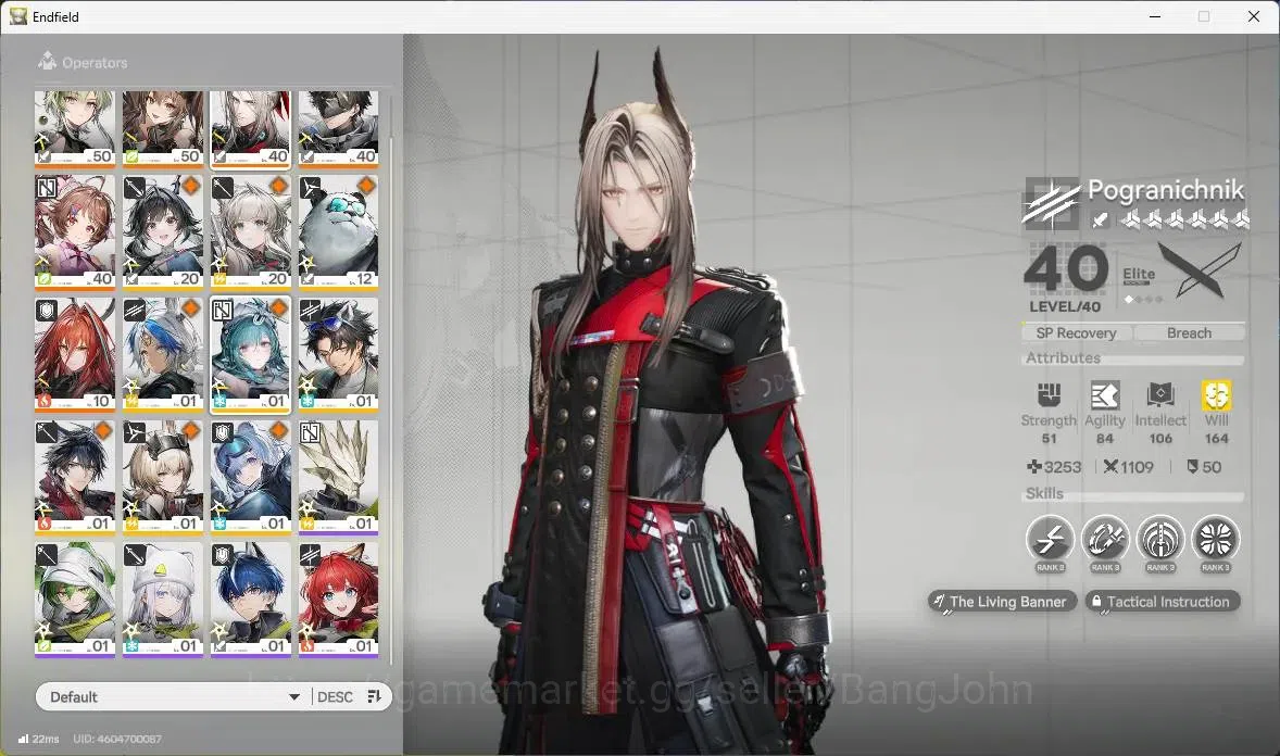 Arknights: Endfield Accounts ASIA | Lv 50|1 Limit+5 STD|Limit Gilberta+Sign|STD image 4