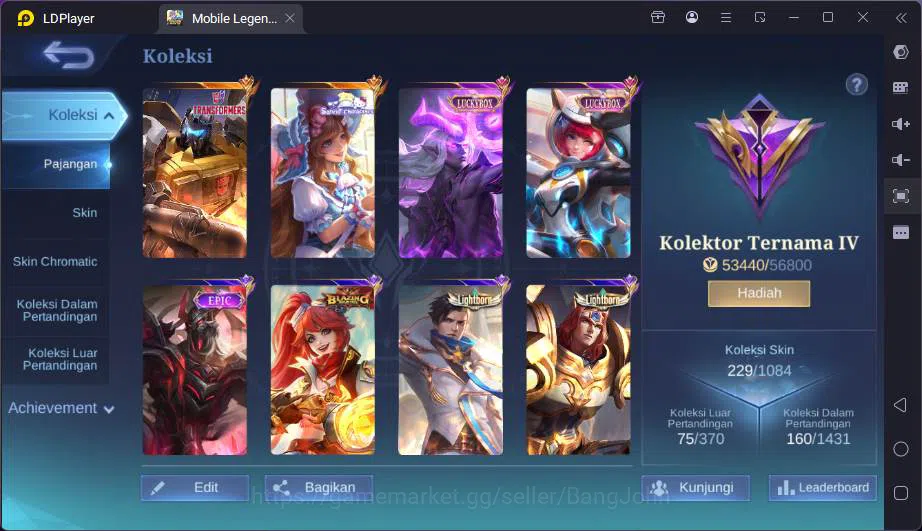 Mobile Legends: Bang Bang Accounts Others Hero 131|Skin 229|KOF Karina,Transform Roger,Sanrio Floryn,Lucky Moskov-Kimmy,CC 3