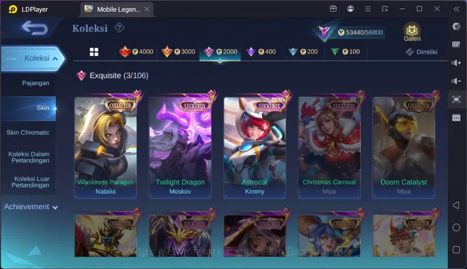 Mobile Legends: Bang Bang Accounts Others Hero 131|Skin 229|KOF Karina,Transform Roger,Sanrio Floryn,Lucky Moskov-Kimmy,CC 5