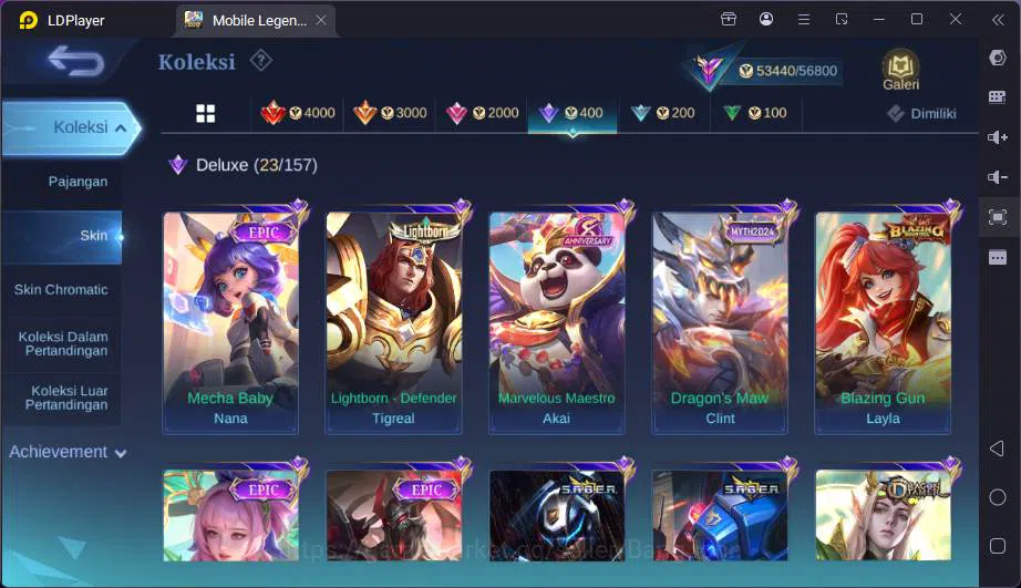 Mobile Legends: Bang Bang Accounts Others Hero 131|Skin 229|KOF Karina,Transform Roger,Sanrio Floryn,Lucky Moskov-Kimmy,CC 6