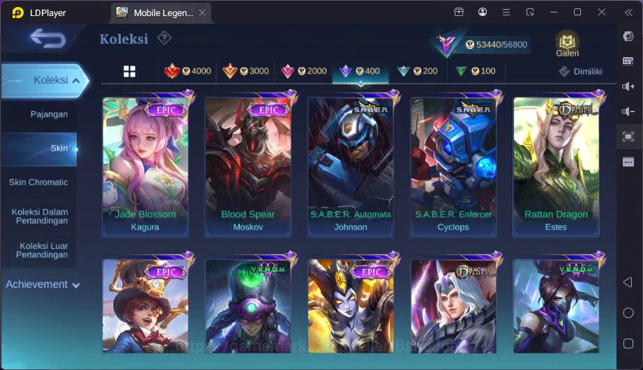 Mobile Legends: Bang Bang Accounts Others Hero 131|Skin 229|KOF Karina,Transform Roger,Sanrio Floryn,Lucky Moskov-Kimmy,CC 7