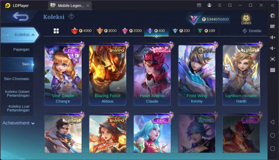 Mobile Legends: Bang Bang Accounts Others Hero 131|Skin 229|KOF Karina,Transform Roger,Sanrio Floryn,Lucky Moskov-Kimmy,CC 8