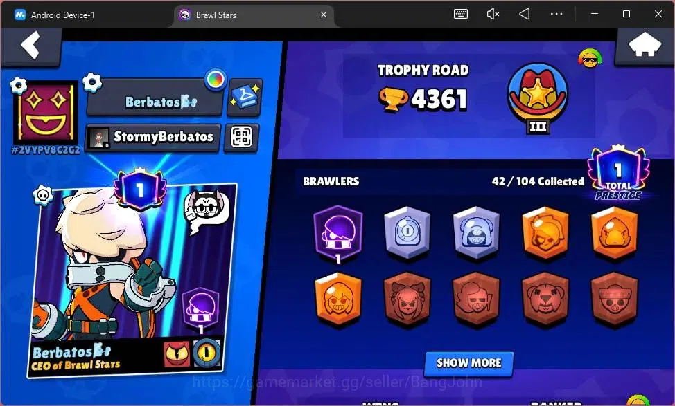 Brawl Stars Accounts Global |4361 Trophy|42 Brawler|5 Max Hypercharge|S image 2