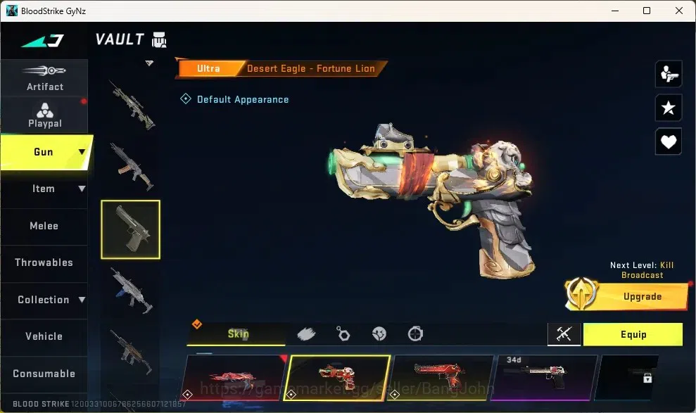 Blood Strike Accounts Collab Skin ASIA |Eternal Gun:Desert Eagle|Collab Guns:2TR,2 7DS|Collab Striker Bleach Ichigo|1Ultra 6