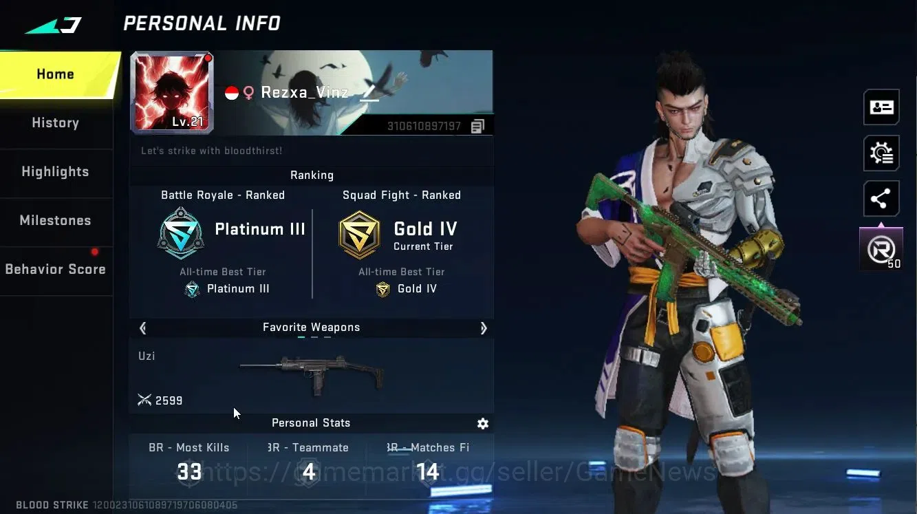 Blood Strike Accounts ASIA|Collab TOKREV[JACK-Takemichi]|Legendary [Seda image 2