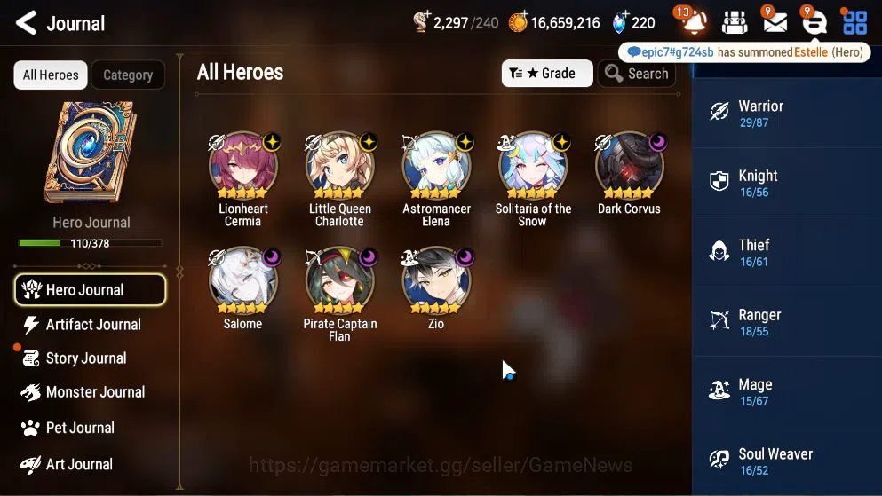 Epic Seven Accounts GLOBAL Unverif|New Era|8 ML(Salome,Solitaria otS,L image 15