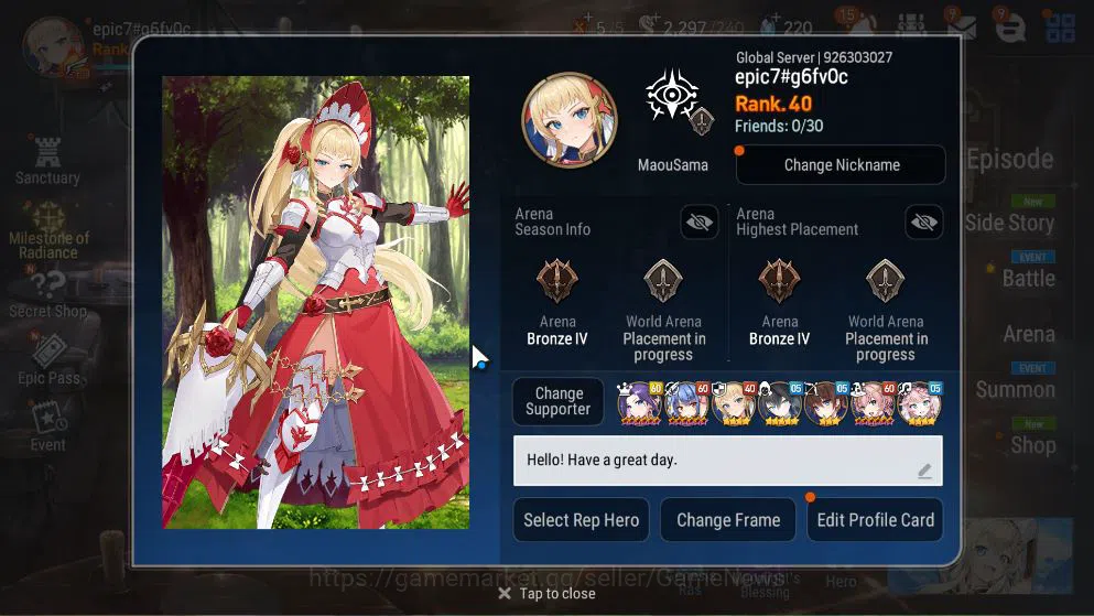 Epic Seven Accounts GLOBAL Unverif|New Era|8 ML(Salome,Solitaria otS,L image 19