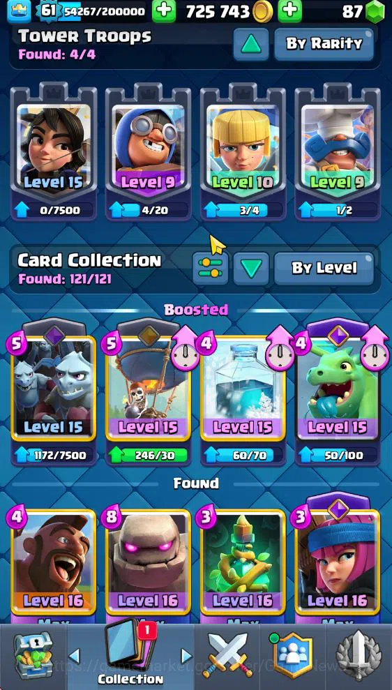 Clash Royale Accounts Lv 61|Trophy 10871|KTL 15|Limit Skin|Total Card 12 image 10