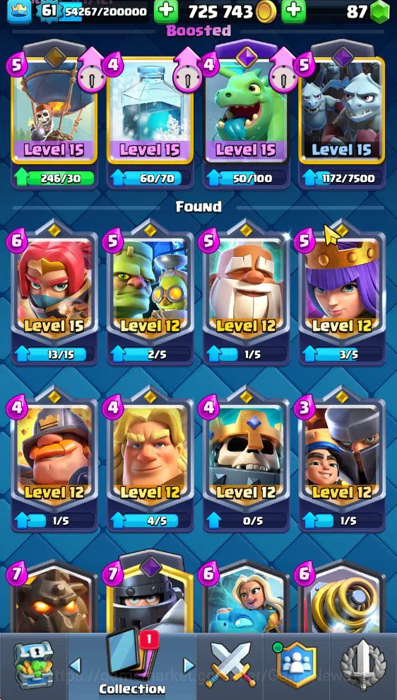 Clash Royale Accounts Lv 61|Trophy 10871|KTL 15|Limit Skin|Total Card 12 image 12