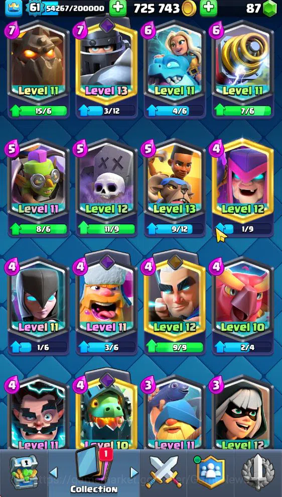 Clash Royale Accounts Lv 61|Trophy 10871|KTL 15|Limit Skin|Total Card 12 image 13