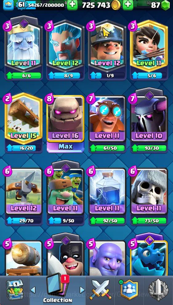 Clash Royale Accounts Lv 61|Trophy 10871|KTL 15|Limit Skin|Total Card 12 image 14