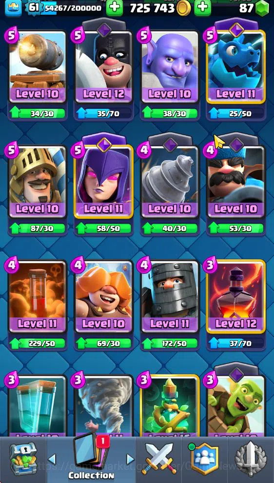 Clash Royale Accounts Lv 61|Trophy 10871|KTL 15|Limit Skin|Total Card 12 image 15