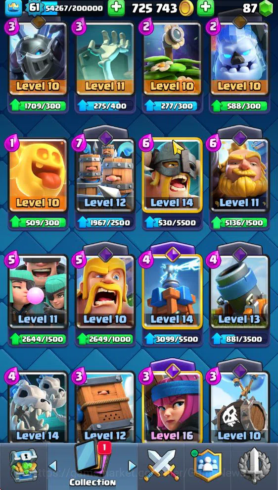 Clash Royale Accounts Lv 61|Trophy 10871|KTL 15|Limit Skin|Total Card 12 image 18