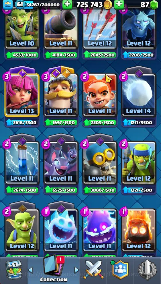 Clash Royale Accounts Lv 61|Trophy 10871|KTL 15|Limit Skin|Total Card 12 image 19