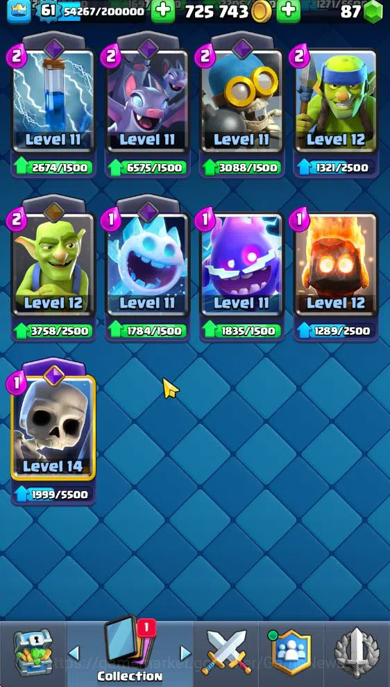 Clash Royale Accounts Lv 61|Trophy 10871|KTL 15|Limit Skin|Total Card 12 image 20