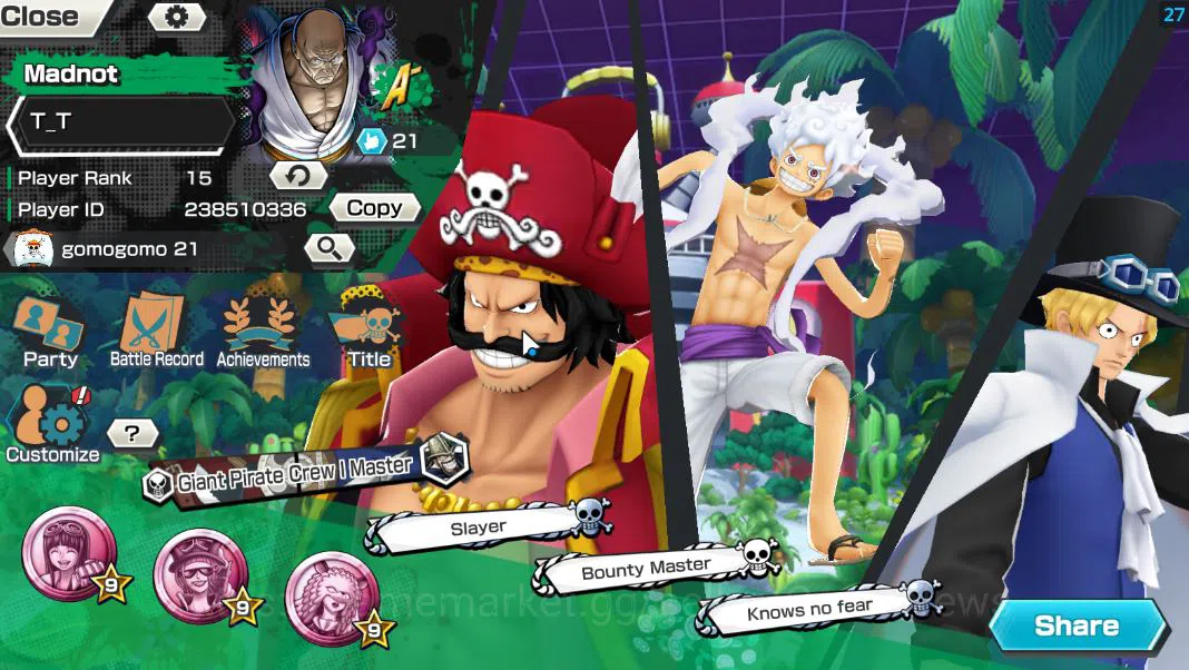 One Piece Bounty Rush Accounts Starter Global|7 EX|T5E ST.Ethanbaron V.Nusjuro,TFE.Luffy,FESabo,BPKuzan,DK Oden,KP Gold D 2