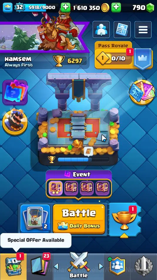 Clash Royale Accounts Lv 32|Trophy 6297|KTL 11|Limited Skin|Card 117|2 H image 1