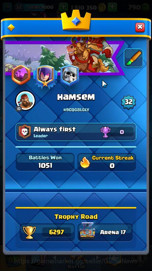 Clash Royale Accounts Lv 32|Trophy 6297|KTL 11|Limited Skin|Card 117|2 H image 2