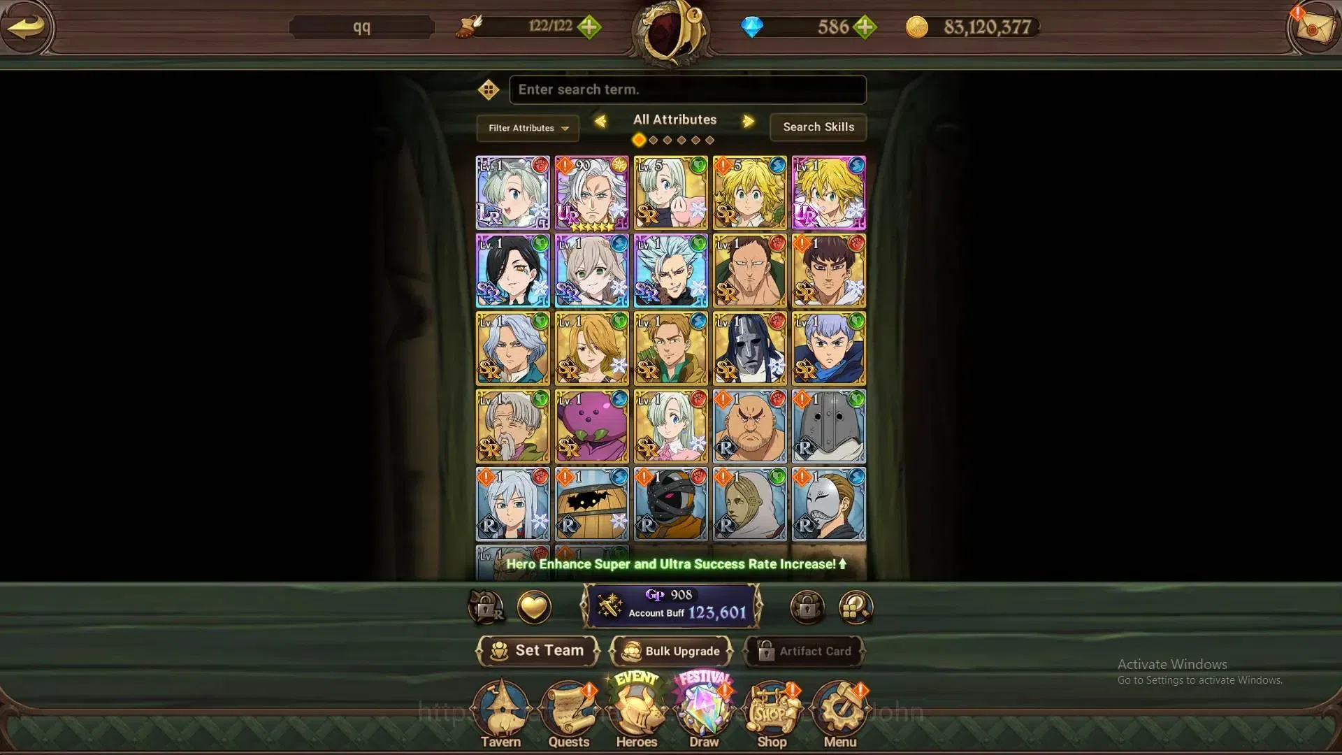 The Seven Deadly Sins: Grand Cross Accounts Global | 123,601 CC | 586 Diamonds | LR Princess E image 5
