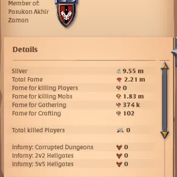 Albion Online Accounts Starter Asia |2,21M Total Fame - 9,55M Silver| T8 Ore Miner Gather Equipment With T7 BattleAxe Build