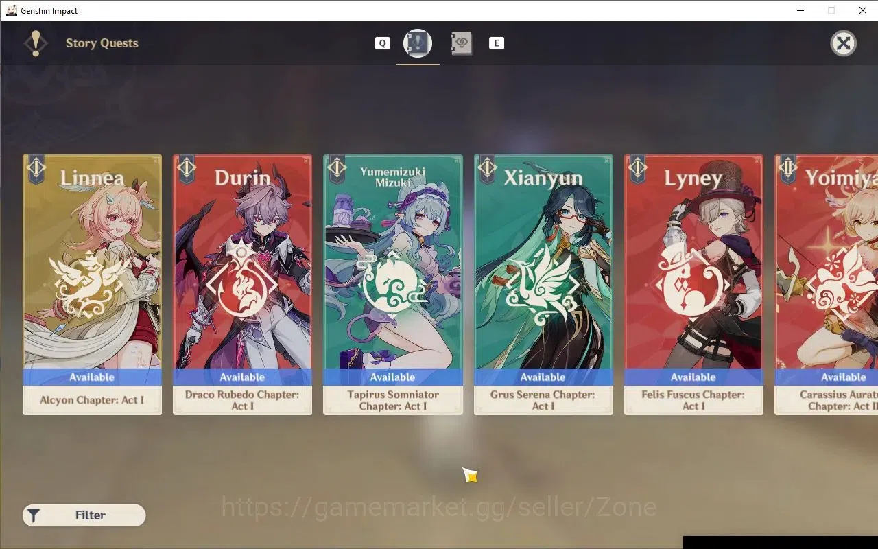 Genshin Impact Accounts Others ASIA|AR 55|4 Limit+2(*5 Weapon)|MavuikaC1+Sign,Furina,Citlali,Zibai|5 Standard Char|MC 16