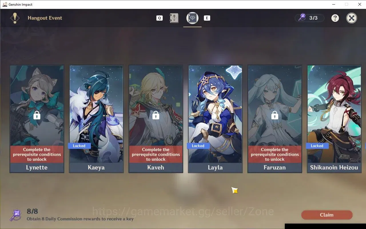 Genshin Impact Accounts Others ASIA|AR 55|4 Limit+2(*5 Weapon)|MavuikaC1+Sign,Furina,Citlali,Zibai|5 Standard Char|MC 20