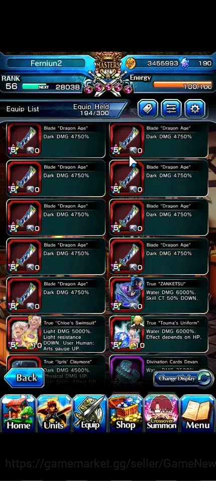 Grand Summoners Accounts Global|Rank 56|190 cc|16 Ascend+6 TW|(S Chloe,Fern image 10