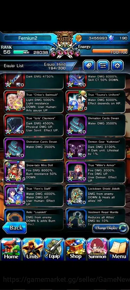 Grand Summoners Accounts Global|Rank 56|190 cc|16 Ascend+6 TW|(S Chloe,Fern image 11