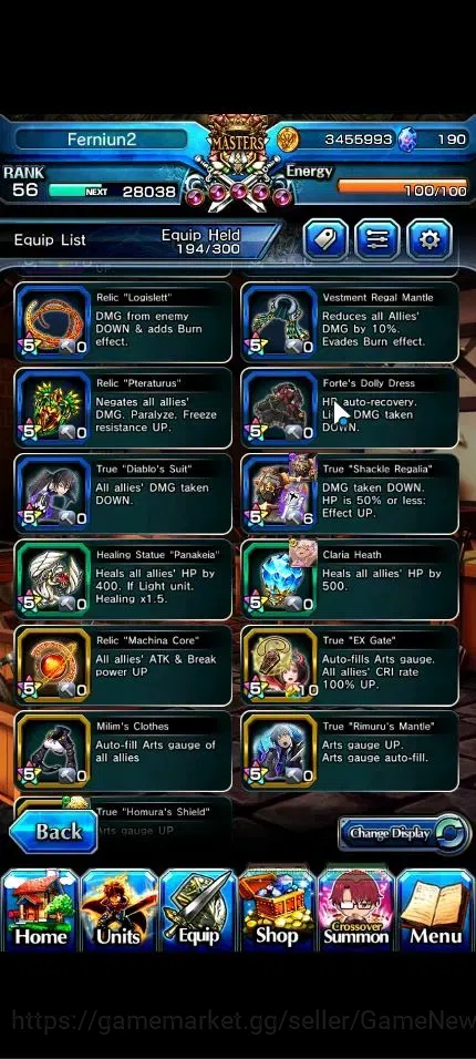 Grand Summoners Accounts Global|Rank 56|190 cc|16 Ascend+6 TW|(S Chloe,Fern image 12