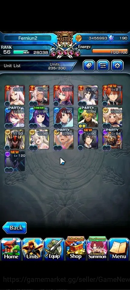 Grand Summoners Accounts Global|Rank 56|190 cc|16 Ascend+6 TW|(S Chloe,Fern image 3