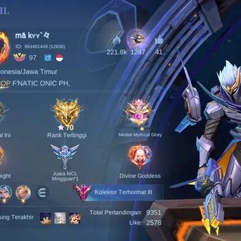 Mobile Legends: Bang Bang Accounts Others Hero 131 | Skin 348 | Legend Granger+Lunox | AllStar Moskov+Hanabi | Nexus Nolan