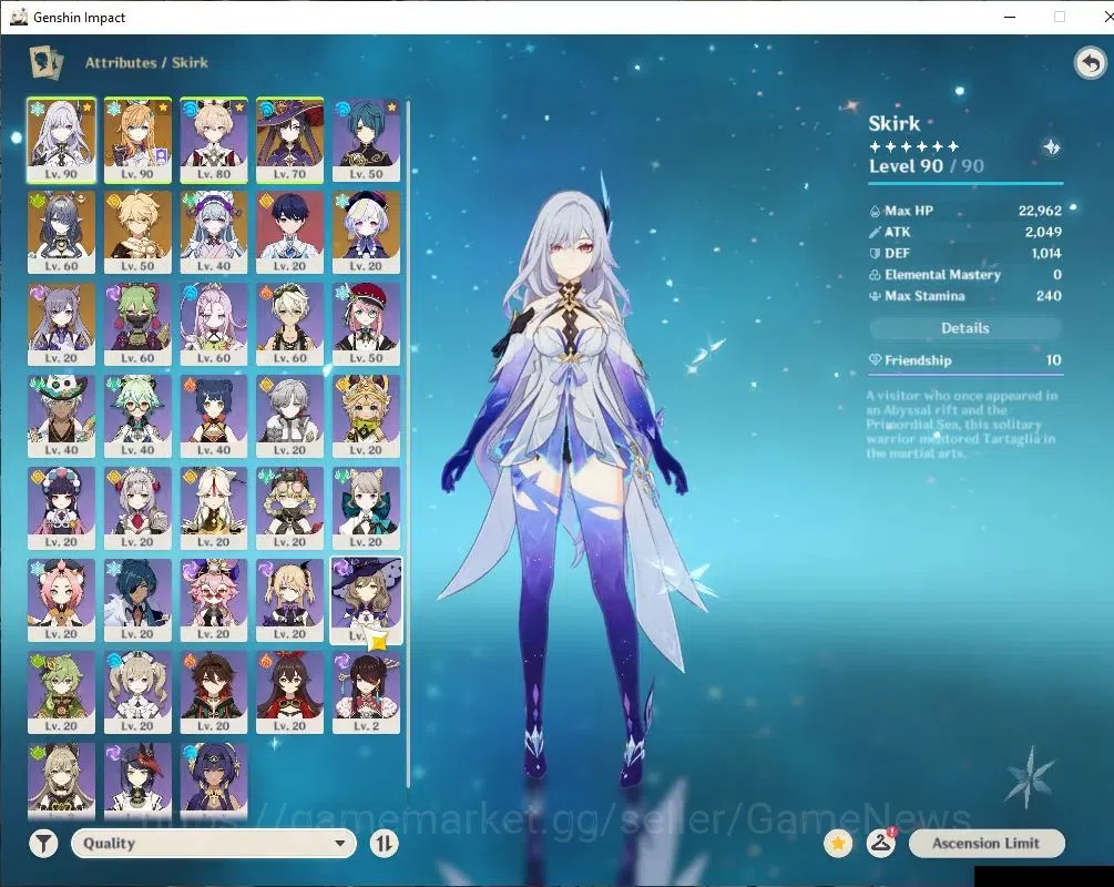 Genshin Impact Accounts Asia|AR 56|3 Limit +2(*5Wep)|Skirk C2+Sign,Ineffa, image 3