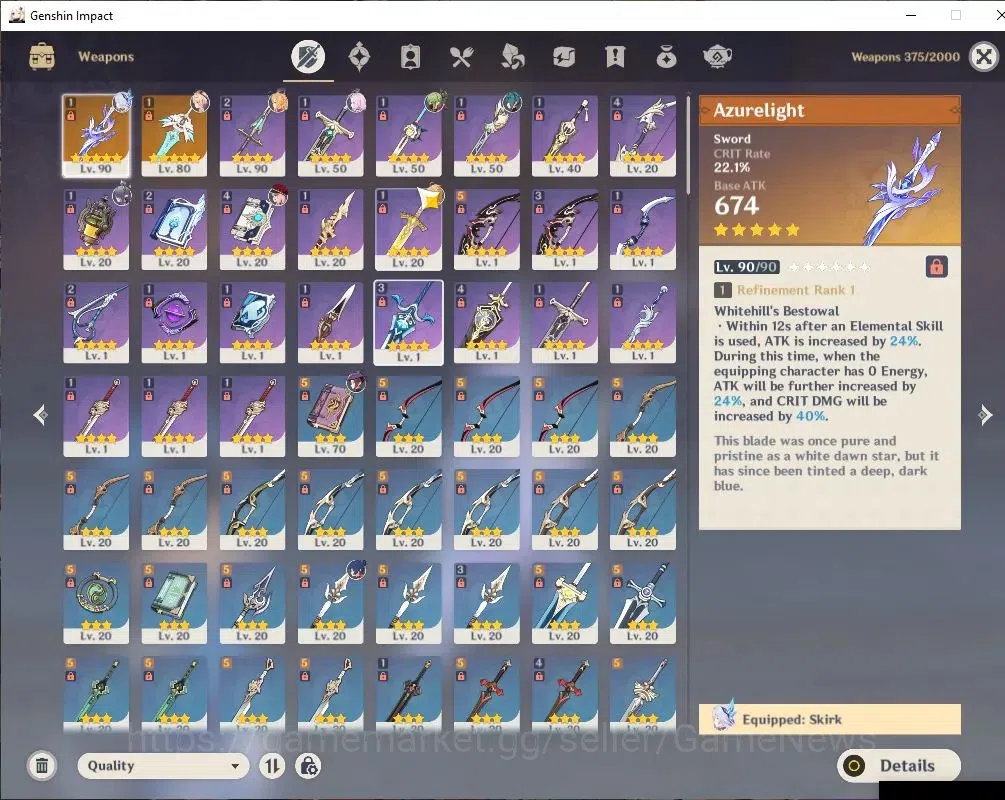 Genshin Impact Accounts Asia|AR 56|3 Limit +2(*5Wep)|Skirk C2+Sign,Ineffa, image 5