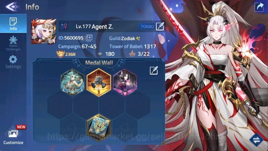 Mobile Legends: Adventure Accounts Global 706xx|Lv.177|236M Power|Camp 67-45|Vip 10|36 Awaken|10 UR | 4 Epic | 3K 1