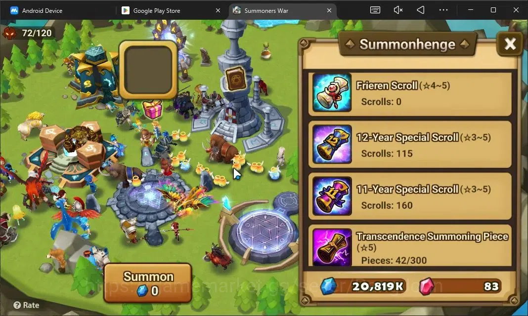 Summoners War: Sky Arena Accounts Starter GLOBAL | NB 5 TESHAR,Starter Gacha 115 12Y+160 11Y Scrool, 3 Legendary All 3