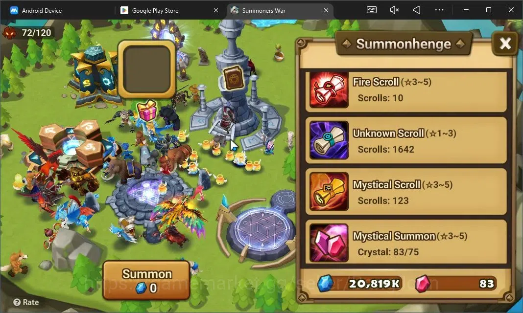 Summoners War: Sky Arena Accounts Starter GLOBAL | NB 5 TESHAR,Starter Gacha 115 12Y+160 11Y Scrool, 3 Legendary All 5