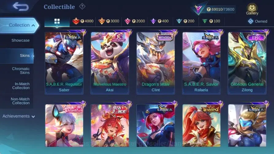 Mobile Legends: Bang Bang Accounts Global|Skin 251|Renowned|KOF Karina|Collector Nata image 15