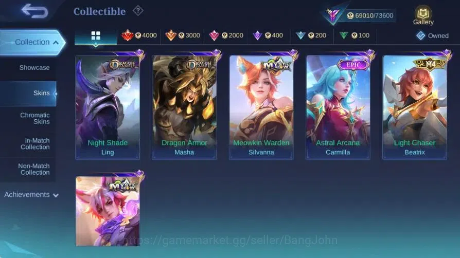 Mobile Legends: Bang Bang Accounts Global|Skin 251|Renowned|KOF Karina|Collector Nata image 6