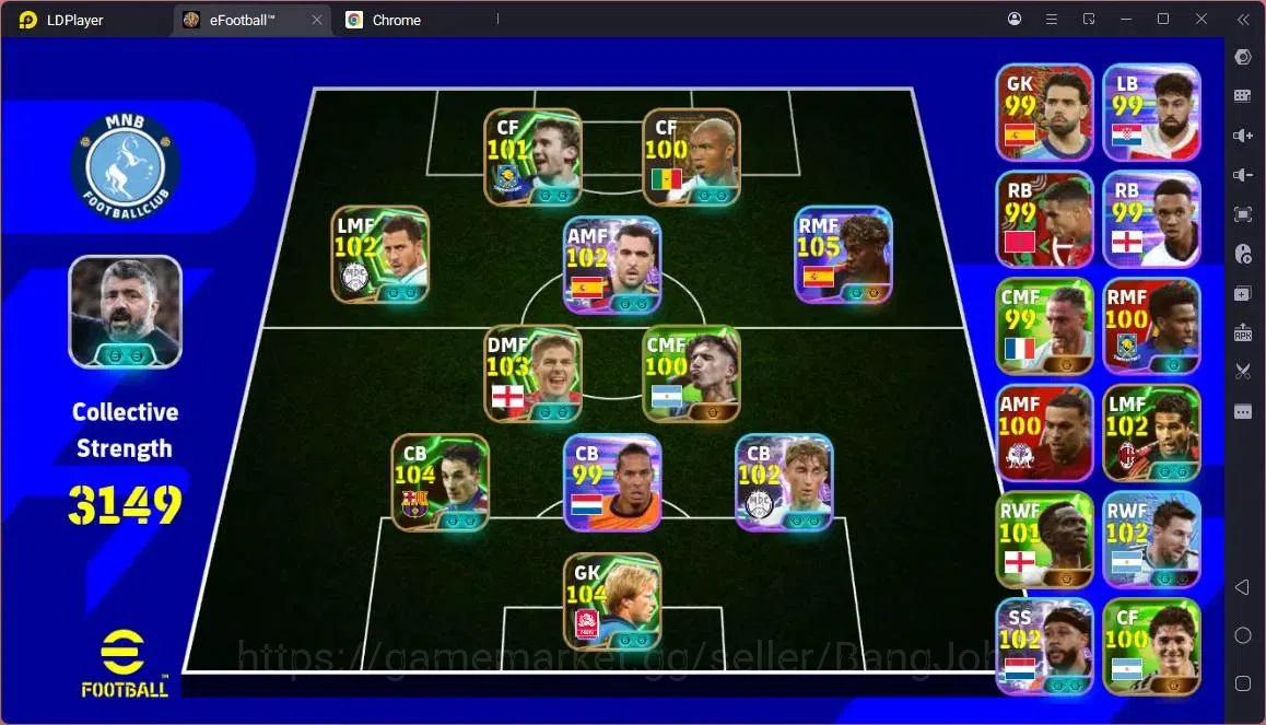 eFootball Accounts Legends & Iconic Players Mobile |PW 3149|Epic Ferrer,Gerrard,Kahn,Shevchenko,Hazard,Serginho,Diouf|SHW 1