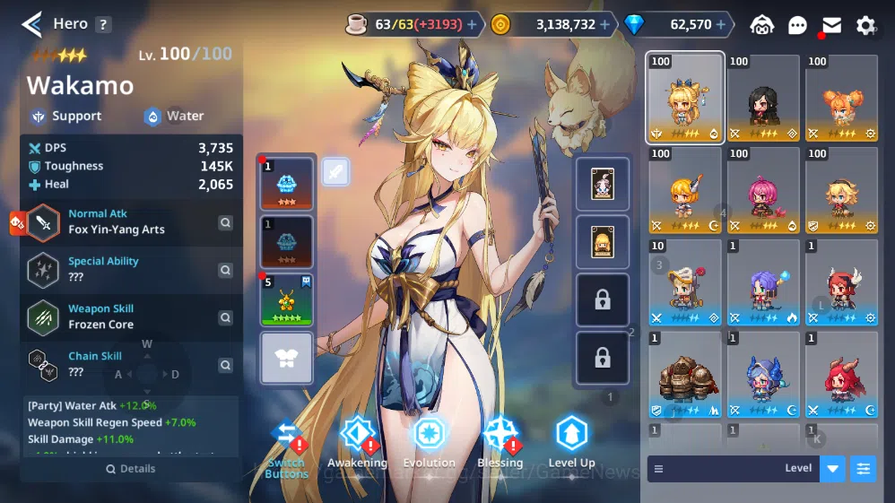 Guardian Tales Accounts Best Starter Gacha|Asia Lv 1|62k Gem | Wakamo, Mis image 6