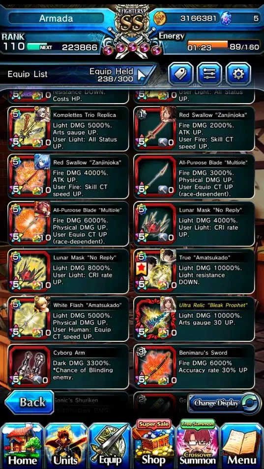 Grand Summoners Accounts End-Game Global|Rank 110|3 SP Art|31 Ascend 19 TW(S Miyu,Beta,Shadow,Isliid,Chloe 2x,Mikoto,DL 12