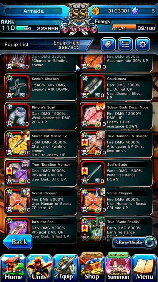 Grand Summoners Accounts End-Game Global|Rank 110|3 SP Art|31 Ascend 19 TW(S Miyu,Beta,Shadow,Isliid,Chloe 2x,Mikoto,DL 13
