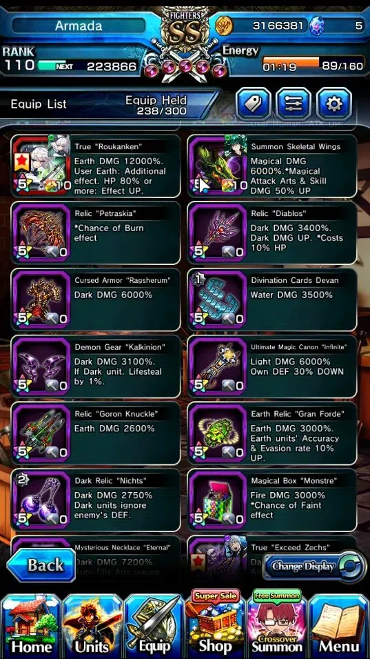 Grand Summoners Accounts End-Game Global|Rank 110|3 SP Art|31 Ascend 19 TW(S Miyu,Beta,Shadow,Isliid,Chloe 2x,Mikoto,DL 15